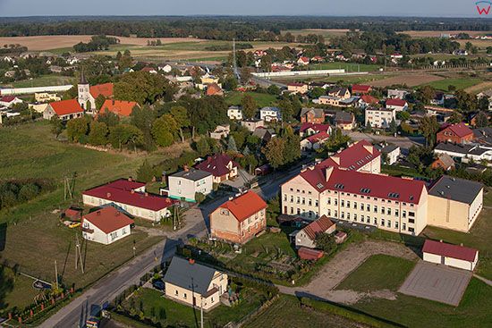 Zabrowo, panorama wsi. EU, PL, Warm-Maz. Lotnicze.